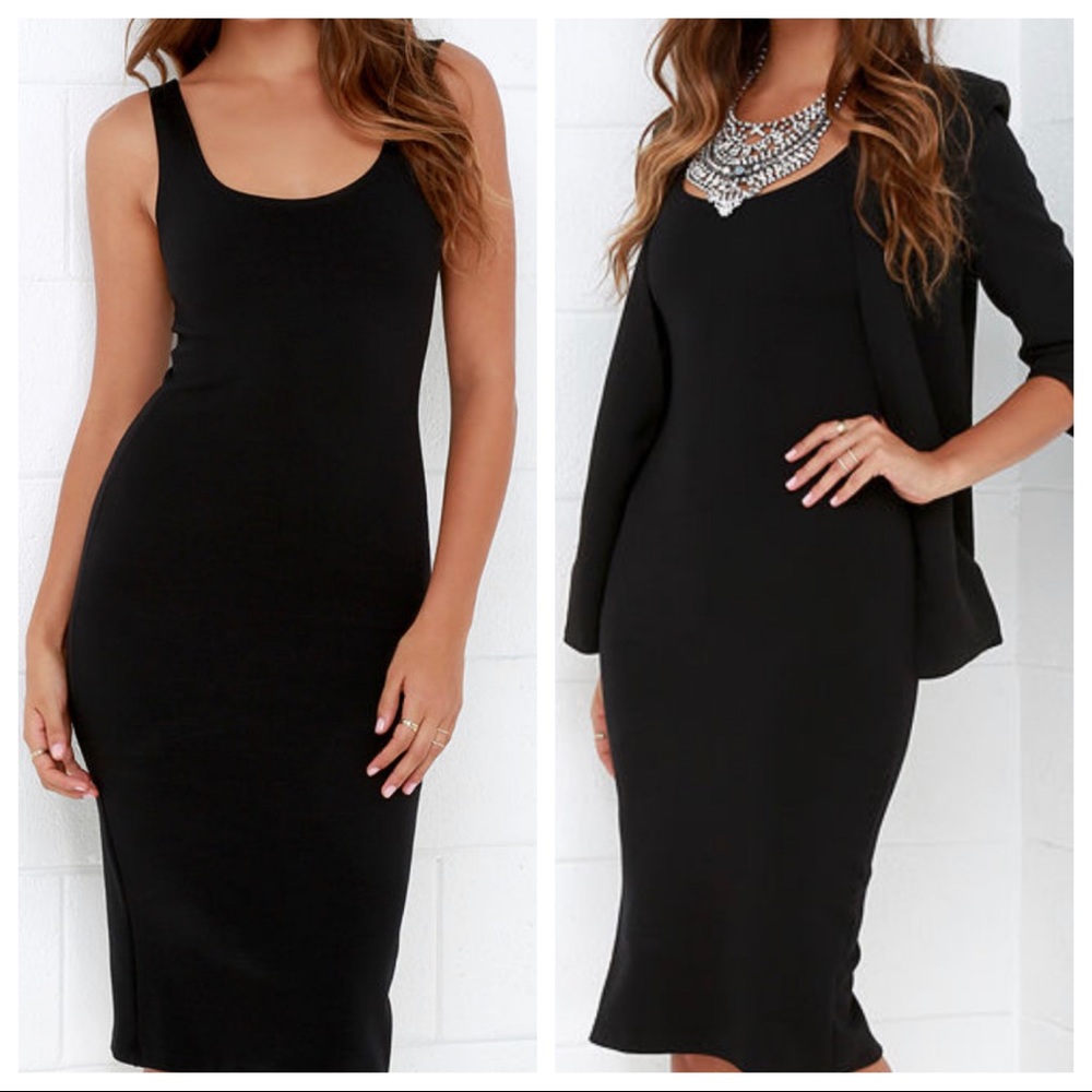 Black sleeveless cotton midi bodycom dress - Picture 6 of 6